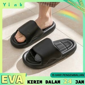 Sandal Selop Pria Polos Empuk Terbaru Casual Kekinian EVA Sendal Karet Pria Keren Rumah Tinggi Cowok