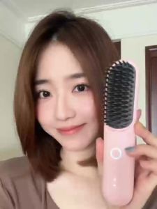 [50% OFF] Portable Ionic Straightener Brush 30S Fast Heat Cordless Travel Design LED Display Temu Filipine