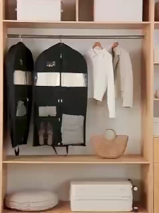 Garment Bags For Travel Hanging Garment Bags For Men Double Sides Zipper Large Mesh Pockets Closet Clothes Storage