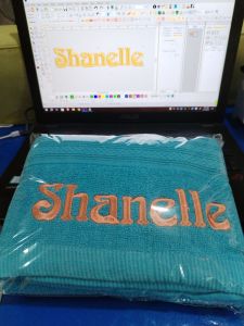 Bath Towel with Personalize Embroidery of Name Family Name or any text
