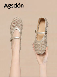 Agsdon | French Hollow-out Mary Janes Flat Ballet Shoes