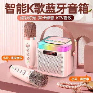 Smart All-in-One Wireless Bluetooth Home Karaoke Kit Childrens Mini Family KTV Set Sound System Microphone Handheld Single Speaker