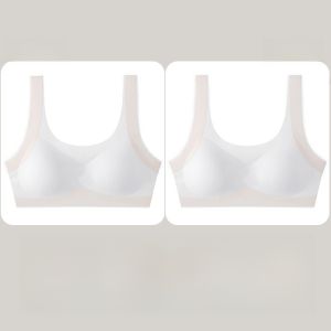 miiow | Sports Bra For Teenage Girls Breathable Shockproof Vest Nylon Fabric Fixed Strap No Underwire Suitable For Running And Daily Wear