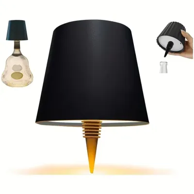 Đèn Bàn Điều Khiển Cảm Ứng Không Dây 3 Màu Điều Chỉnh Độ Sáng Không Cấp Độ Pin Sạc Được Dùng Trang Trí Quầy Bar Chai Rượu Đèn Bàn Làm Việc