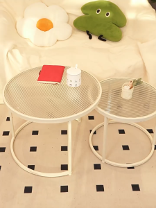 🔥พร้อมส่ง🔥โต้ะกลาง  กระจกนิรภัย โต๊ะกาแฟ โต๊ะกลางโซฟา ติดตั้งง่าย แข็งแรงและทนทาน กันน้ำ โต๊ะกลม 2โต๊ะ