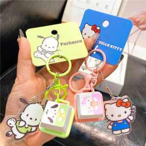 Sanrio Kuromi KT Cat Healing Stress Relief Toy Music Electronic Wooden Fish Keychain Pendant Bag Ornament Cute Plush Design