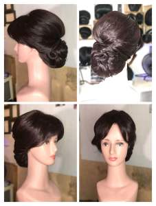 Wig sanggul full satu kepala warna darkbrown