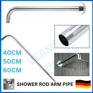 VERMERCH Best Seller Shower Head Arm Pipe Extension Rod 40cm 50cm 60cm Arm Pipe Stainless Steel Arm Pipe Extension Rod Top Quality Material Shower Head Extension Rod Shower Arm Pipe for Shower Head Wall Shower Head Extension Rod Arm Pipe.