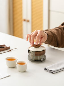 Portable Travel Tea Set Outdoor Camping Ceramic Fast Guest Cup One Pot Two Cups Teapot Kit Easy to Carry Tea Brewing Tools