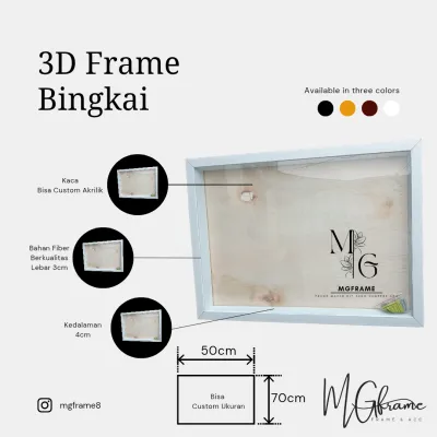 3D frame puzzle custom 20rs 50x70x4 frame custom puzzle frame 3d frame medali frame popupframe bingkai kaligrafi lukisan