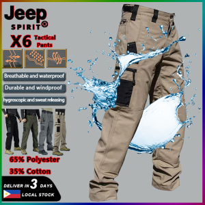 JeepSpirit Stretch Fabric Multi-function City Tactical Sports Pants Mens Cargo Pants Mens Casual Multi-pocket Pants S-3XL