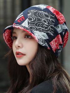 Korean Style Double Layered Headscarf Hat Womens Spring Autumn Fashionable All-In-One Headwear Two-Piece Set Baby Head Cover