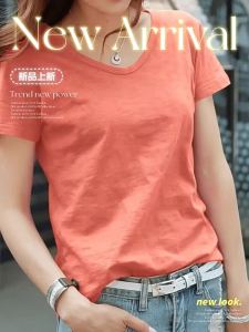 HUAXUNRAN | Bamboo Cotton V-Neck Loose Plus Size T-Shirt