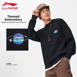Li-Ning | Áo Hoodie In Hình Thời Trang Cổ Tròn Thoải Mái Phong Cách Trung Quốc Thể Thao Dễ Dàng