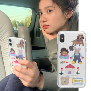 เคสโทรศัพท์ซิลิโคนใสป้องกันแบบเต็มจอสำหรับ Apple 17 iPhone 13 pro 8 plus XR 15 pro น่ารัก XS Max/XS/16 Plus/11 pro Max/14 สำหรับผู้หญิง