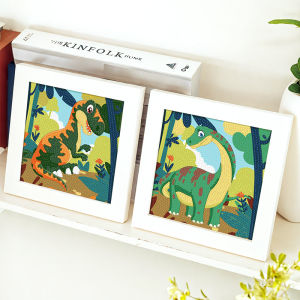 Tyrannosaurus Dinosaur Brick Painting Kids Handicraft DIY Material Diamond Stickers Little Dinosaur Kindergarten Gift for School Opens