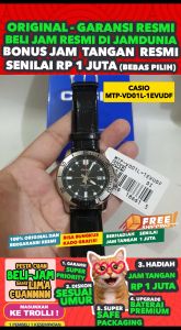CASIO ORIGINAL - CASIO MTP-VD01L-1EUDF - Casio Analog - New - MEN - Hitam - Strap Kulit - JD18ST # Jam Tangan Pria Cowok Anti Air Digital Analog + CASIO MTP VD01L 1E MTP-VD01L VD 01 L MTPVD01 MTP-VD01 MTPVD01L MTP-01 MTP-VD01L-1E VD01 $ WR5 STK SD7 HT7