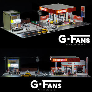 G Fans 1/64 Scale Car Garage Miniatures Model Car Parking Lot Diecast Scene Display Vehicle Scene Toy Background Collection