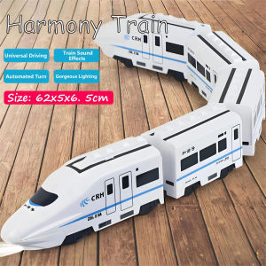Toy Train Electric Bullet Train Battery Operated Action Locomotive Car High Speed Vehicle with Train Sound Light Gift for Kids