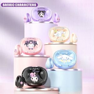 100% Authentic Sanrio Kuromi Wireless Bluetooth Earphone HIFI Sound Earphones with mic Original High Quality Sports Headset Noise Cancellation TWS Wireless Earbuds for IOS Android Phone Cinnamoroll Birthday Gift EJ-203