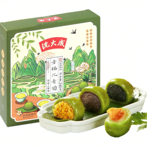 Shen Daying QingTuan Artemisia Shanghai Specialty Egg Yolk Meat Fluff Four Flavors Artemisia Snacks Glutinous Rice Bean Paste