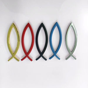 1PCS "Fish" Shape Car Sticker Metal Decal Sticker 3D Fish Car Decal Emblem