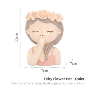 Cute and Elegant Cartoon Girl Face Flower Pot
