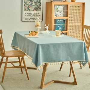 New Pure Color Tablecloth Cotton Linen Art Tablecloth Waterproof Oil Resistant Luxury Rectangular Dining Tablecloth Tea Table Cloth