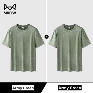 MiiOW | Retro Washed 260G Heavyweight Cotton T-Shirt Summer
