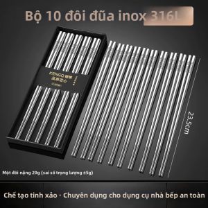 RONGCHUAN | Đũa Dài Chống Khuẩn Chống Nấm 316L Thép Không Gỉ