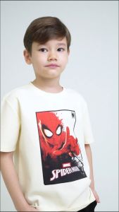 Forest x Marvel Spiderman Premium Weight Air-Cotton Oversized Round Neck Tee Family Tee Men / Kids - FA20005 / FAK20005