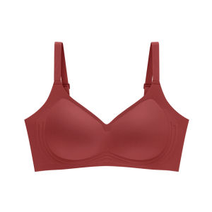 Luckmeeey นุ่ม รองรับบาง ผู้หญิง ชุดชั้นใน ผ้าฝ้าย มีฟองน้ำ  ถ้วยไม่มีรอยต่อไม่มีแหวนเหล็ก Bra สําหรับหญิงสาว คอวี