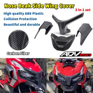 PMShop ADV 150 Carbon 3In1 Set Front Nose Beak Cover / Side Wing Wind Panel Cover / Front Beak Cover Fairing Extension Accessories