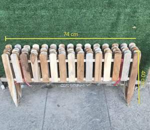 รั้วไม้สักแท้สูงรวมขา40cm ยาว74cm 1 มัดได้5แผง รั้วกั้นสวน รั้วกั้นสนามราคาถูก