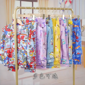 DXSS ชุดนอนแขนยาวของเด็ก คาร์ตูนน่ารัก Cardigan แขนยาว + กางเกงยาวชุด ช่วงฤดูร้อนเด็กสบายบ้านเสื้อผ้า สาวน้อย ชุดนอน