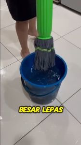 2 In 1 Twister Mop Bamboo Fiber Twisting Water Mop trip Hand-Wash-Free Stain Killer Wet Dry Household