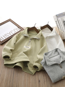 Áo Nỉ Nam Trẻ Em Có Khóa Kéo Cổ Đứng Thường Ngày Thể Thao Mùa Xuân Thu Thời Trang Trẻ Em Phiên Bản Hàn Quốc Áo Nỉ