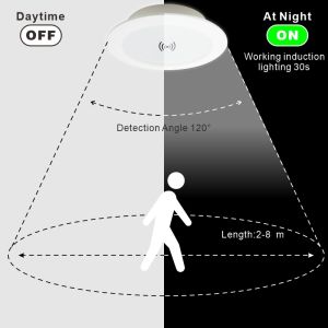 2pcs/lot Radar Led Downlight 5W 7W 9W 220V Human Sensor Ceiling Light 2.5/3/4 inch Round Led Panel Down Light Spotlight Lighting
