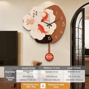 YUANLAISHIWOJIA | Creative Silent Wall Clock with Lucky Symbol