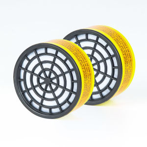 หน้ากากป้องกันสารเคมี ฝุ่น แก๊ส พร้อมกรองคู่ แว่นตานิรภัยสำหรับงานอุตสาหกรรม พ่นสี ป้องกันไออินทรีย์