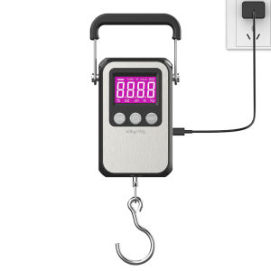 60kg/10G Portable Digital Luggage Scale Hanging Hook Scale with Battery/USB Charging Hanging Hook Scale Balance Weight Scale Tool