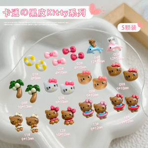 Kitty Cat Nail Art Decorations 3D Resin Diamond KT Cat Cartoon Nail Tips Wearable Nail Art Accessories Korean Beauty Tools
