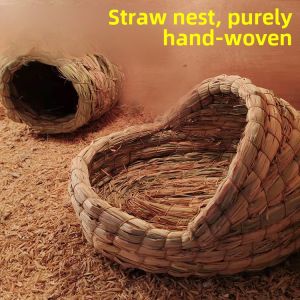 Straw Woven Rutin Chicken Quail Pigeon Grass Nest Lower Egg Nest Pet Chicken Coop Outdoor Bird Nest Parrot Nest Bird Nest