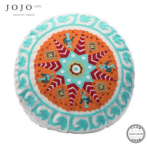 JOJOS L. PD.Bird Pure Cotton Embroidered round Pillowcase Lace Trimmed Personalized Cushion Cover Nordic Style Home Decor