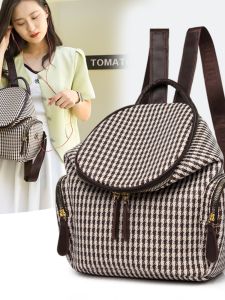 Retro Casual Womens Bucket Backpack Small Crowd Design 2025 New Style Travel Bookbag Large Capacity Leisure Daily Bag