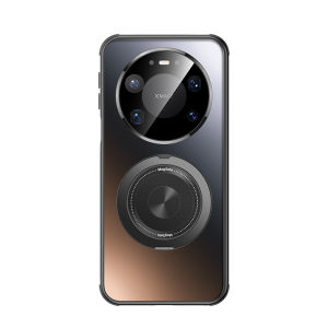 LUXUAN | Magnetic Adsorption Sandblasted Glass Phone Case for Mate 80 Pro Max Shockproof with Rotatable Stand
