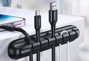 QOOVI 7/5/3 Clips Cable Organizer Silicone Wire Winder For Desk Wall Car Tidy Management Flexible Cable Holder Clip For Mouse Keyboard Earphone Cord Protector