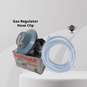 YU Ready Stock Complete Set Sanggas L.P.G Low Pressure Gas Regulator Safety Value & SIRIM HOSE & 2pcs Clips Ring