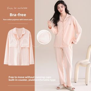 Miiow | Pure Cotton Sleepwear Set For Women Casual Long Sleeve Pants Home Clothes Large Size Outdoor Wearable Summer Lightweight