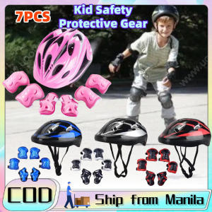 7Pcs Roller Skating Kids Boy Girl Safety Helmet Knee Elbow Pad Sets Cycling Skate Bicycle Scooter Helmet Protection Safety Guard